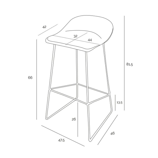 Krzesło barowe Molly czarne Low - Intesi